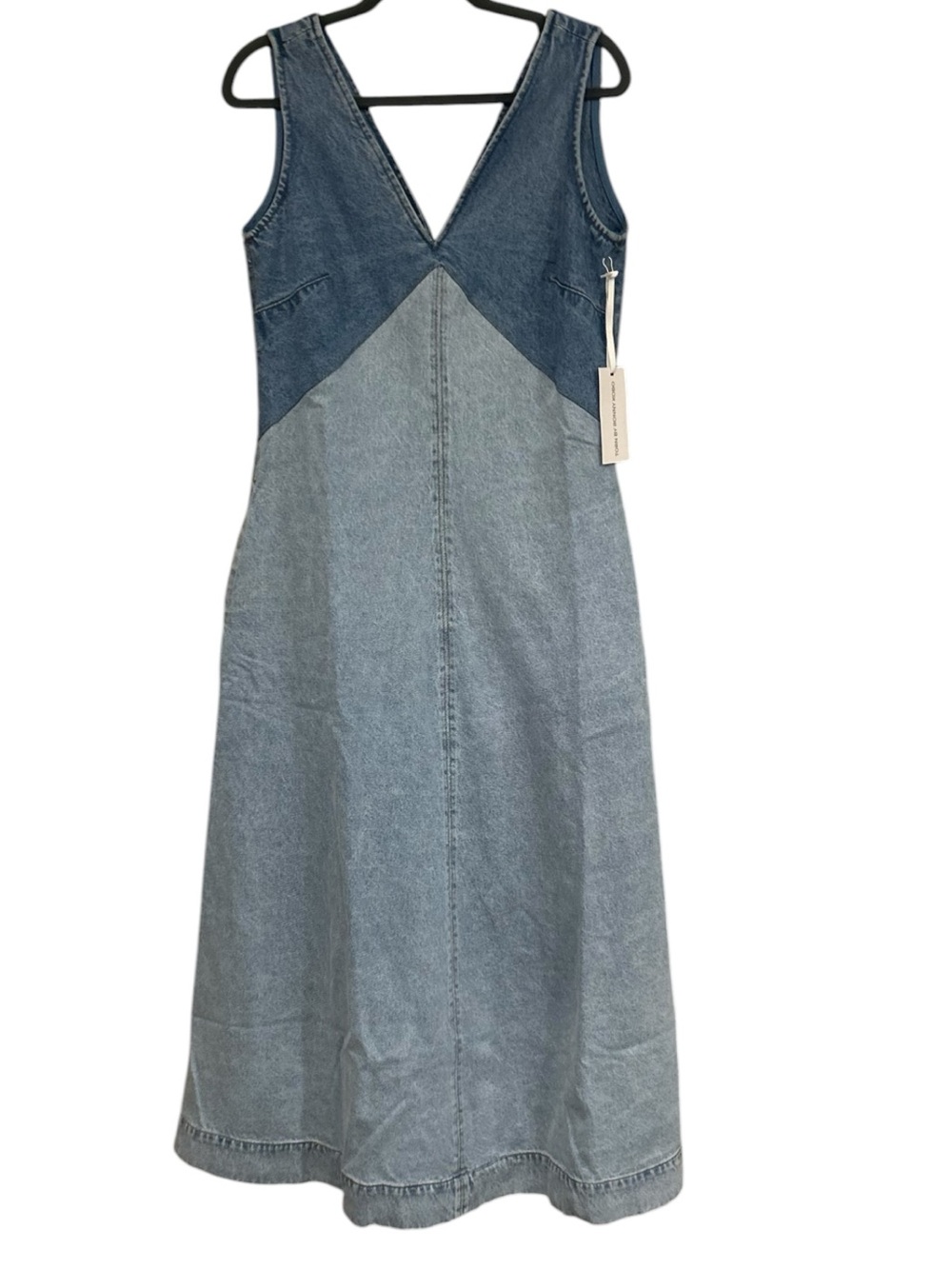 Torn by Ronny Kobo Azura Two-Tone Denim Midi Dress NWT - Picture 9 of 16